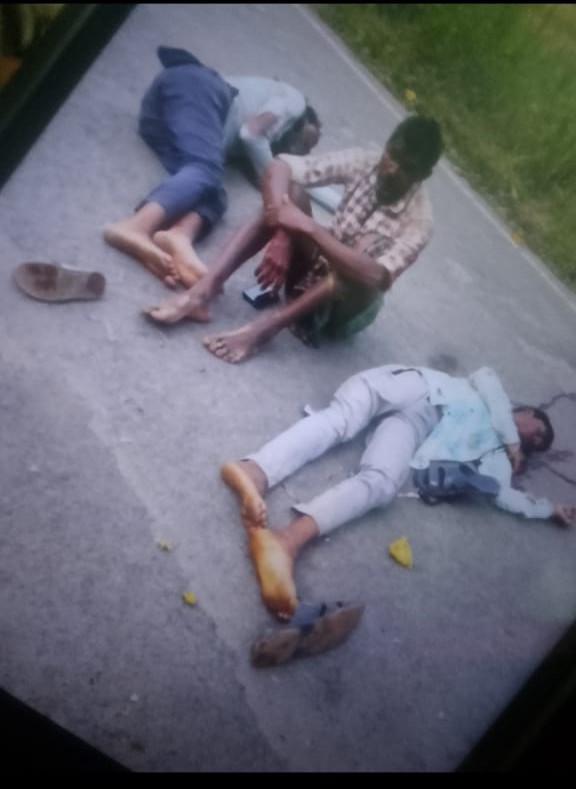 बम्हनी में बस की टक्कर से बाइक सवार तीन युवक घायल Bilkhand image