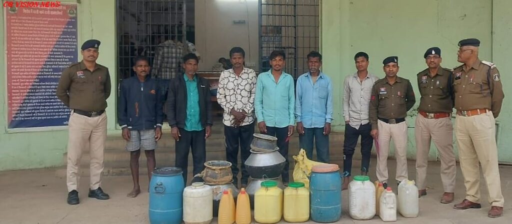 महासमुंद: अवैध महुआ शराब बनाने वालों पर पुलिस की बड़ी कार्रवाई, 6 आरोपी गिरफ्तार। महुआ msd
